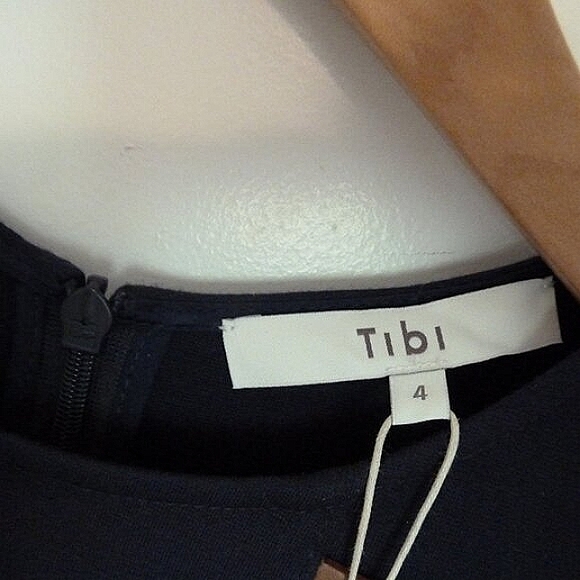 NWT - Tibi Dress Navy in Ponte with faux leather details (fits 6-8) - Picture 4 of 8